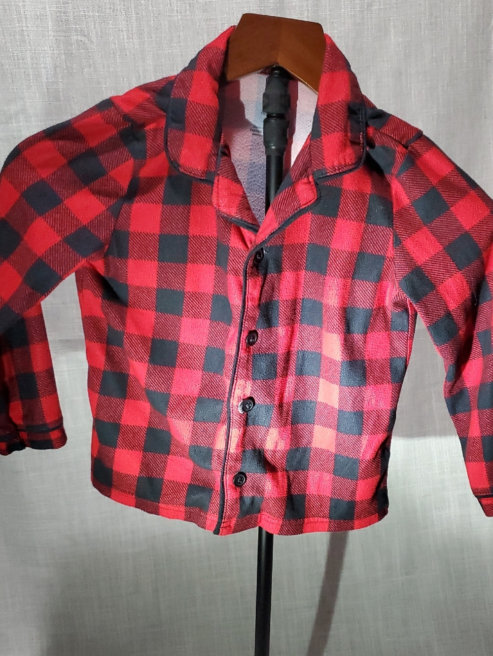 Carter's Red and Black Buffalo Plaid Pajama Top. Sz 5T